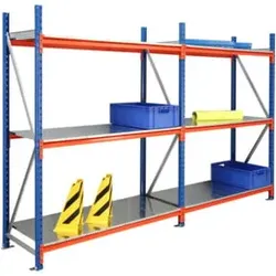 Regalwerk EMMA-Weitspannregal Stahleinlage Grundfeld HxBxT 3000x1850x600 mm Rahmen RAL 5010