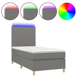 vidaXL Boxspringbett 100 x 200 cm Dunkelgrau