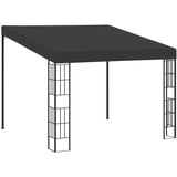 PURADAY Wand-Pavillon 3x3 m Anthrazit Stoff Gartenpavillon Pavillon Wasserdicht Grill Pavillions Party Zelt für Familienfeiern Und Outdoor-Aktivitäten Klassisches & Elegantes Design