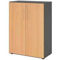 Hammerbacher Regal 3OH Türe graphit/Buche
