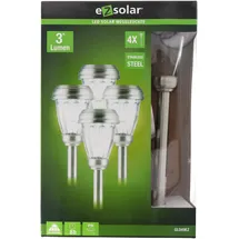 ez solar Wegeleuchte Edelstahl/Glas 41,0 cm 4er Set schwarz