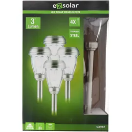 ez solar Wegeleuchte Edelstahl/Glas 41,0 cm 4er Set schwarz