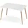 home collective Esstisch Tisch Küchentisch Esszimmertisch klein 120cm Länge + 80cm Breite weiss mit Vollholzbeinen in Natur