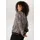aniston plus ANISTON PLUS, Damen, Gr. 54, bunt (beige, schwarz, braun), Crêpe, Obermaterial: 100% Polyester. Futter: 100% Polyester, hüftlang, Rippbündchen kontrastfarben, Jacken Blouson, Mit Leodruck