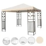 Metallpavillon 3x3 m Pavillon Pergola Gartenpavillon Partyzelt Festzelt stabil beige - Beige
