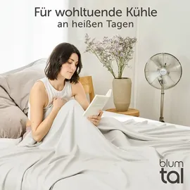 Blumtal Kühldecke 150x200 cm - Bambus Sommerdecke für Sofa - Bett, atmungsaktiv & kühlend – Hellgrau, ideal als Reisedecke- Hellgrau - Hellgrau