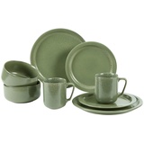 Creatable CreaTable, Kombiservice Sylt Dark Green, 8-teiliges Geschirrset, 8 Stück)