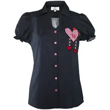 Edelnice Trachtenbluse gepunktet schwarz 32