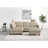 sit&more Ecksofa »Farö L-Form«, inklusive Federkern, wahlweise mit Bettfunktion und Bettkasten, beige