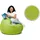 sunnypillow XXXL Sitzsack mit Styropor Füllung 145 cm Durchmesser 2-in-1 Funktionen zum Sitzen und Liegen Outdoor & Indoor für Kinder & Erwachsen... - Grün