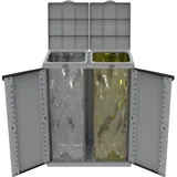 Kreher Mülltonnenbox EcoCab - Kunststoffschrank mit Müllsackhalter grau