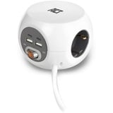 ACT Steckdosenwürfel USB C, Steckdosenleiste mit USB-C 2-Port und USB-A 2-Port (3.4A) mit Schalter, 3 Fach Steckdose mit USB C, Kabellänge 1.5m – AC2415