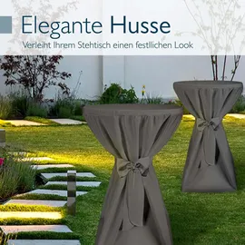 Beautissu Stehtischhusse Premium Anthrazit Ø 80-85 cm
