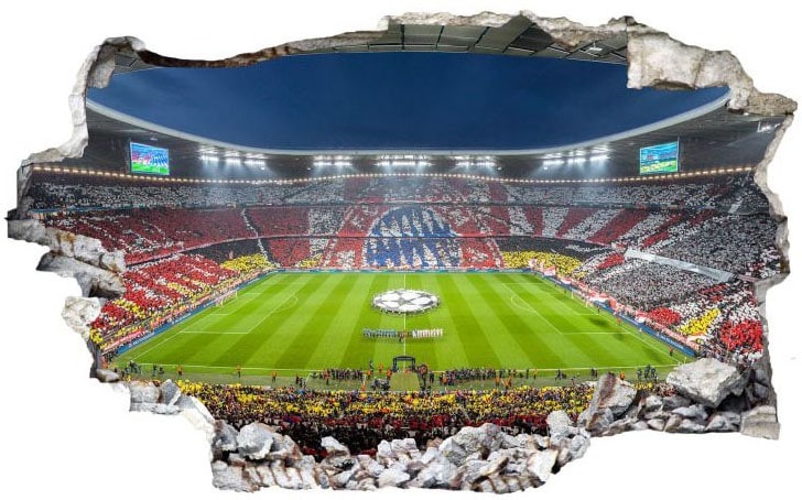 Wall-Art Wandtattoo »FCB Stadion Immer weiter«, (1 St.), 28741332-0 mehrfarbig B/H/T: 40 cm x 24 cm x 0,1 cm