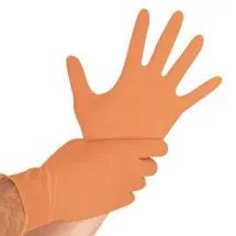 Hygostar Nitrilhandschuhe orange puderfrei, Safe Light M 10x100 Stück