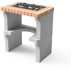 MOVELAR Modul Iberia aus farbigem Ziegelstein mit 2 Gasflammen von Teka