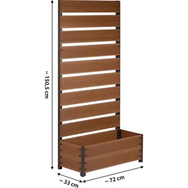Dobar Pflanzkasten mit Rankgitter 72 x 33 cm Braun