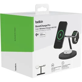 Belkin BOOST CHARGE Pro 3-in-1 Wireless Charger, Qi2 15W, black – Schwarz