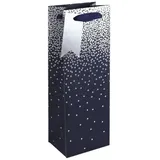 eurowrap Clairefontaine 30861-4Cpack - Packung 6 Geschenktasche - Tüte Excellia, Format Flasche (12,7x9x35,5 cm), 210g, Sternenregen auf silbernem Hintergrund, Geeignet für Champagne und Wein Flaschen, 1 Pack