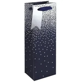 eurowrap Clairefontaine 30861-4Cpack - Packung 6 Geschenktasche - Tüte Excellia, Format Flasche (12,7x9x35,5 cm), 210g, Sternenregen auf silbernem Hintergrund, Geeignet für Champagne und Wein Flaschen, 1 Pack