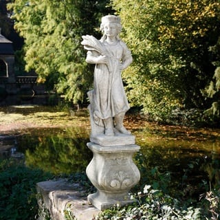 Vierjahreszeiten - Steinfigur Herbst auf Säule