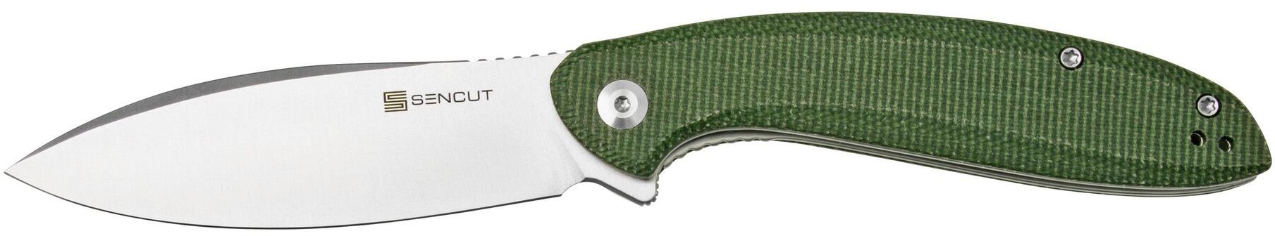 SENCUT San Angelo Green Micarta Handle Satin Finished 9Cr18MoV Blade S21003-3