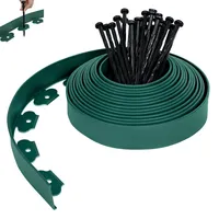 XMTECH Flexible Rasenkante Kunststoff 30m, mit 90 Befestigungsheringen, Beeteinfassung blumenbeet Umrandung Grün