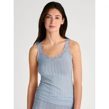 CALIDA Etude Toujours Tank Top Damen, mit Swiss+Cotton-Gütesiegel, edle Nadelstreifen-Optik, mit Spitze, Nadelstreifen-Design, Cotton-Mix, elastisch