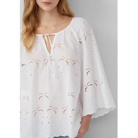 QS Bluse Leichte Bluse mit Lochstickerei Weiß 32