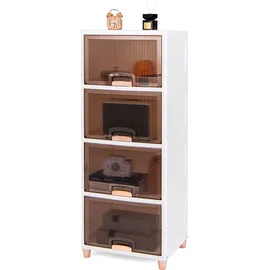 Costway Aufbewahrungsbox 45 x 38 x 117 cm 4-tlg. weiß