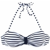 VENICE BEACH Bandeau-Bikini-Top Damen weiß-marine-gestreift Gr.32 Cup A/B