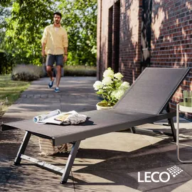 LECO Elina Sonnenliege 149 x 63 x 96 cm Grau