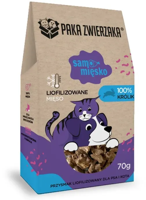Paka Zwierzaka Gefriergetrockneter Leckerbissen Samo Mięsko KANINCHEN 70 g
