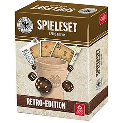 ASS - DFB Retro Spieleset, mit Leder Würfelbecher