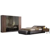 Xlmoebel Schlafzimmer-Set Schlafzimmer Set Bett 2x Nachttisch Kleiderschrank Möbel Komplett, (4-tlg., Bett / 2х-Nachttische / Kleiderschrank), Hergestellt in Europa braun