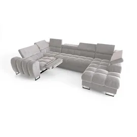 Fun Möbel Wohnlandschaft Stoff 2-Sitzer Grau