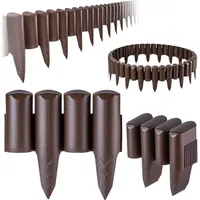KADAX Gartenpalisade aus Kunststoff, Palisade für Blumen, Braun - 2.5m