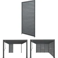 Mendler Aluminium Lamellenwand für Pergola HWC-N94 3x3m, Lamellenpaneel Modul