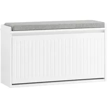 SoBuy Schuhbank 80 x 45 x 26 cm weiß / weiß