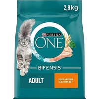 PURINA ONE Bifensis Adult Dry Cat Food, Rich in Chicken, Pack of 3 (3 x 2.8 kg)