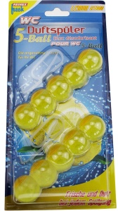 Reinex fresh WC-Duftspüler 5-Ball, Frischer und anhaltender Duft, 1 Packung = 2 x 35 g