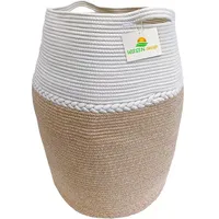 Wiesen.design Korb Jamila Ø46/39xH65 cm Hellbraun/Weiß/105 L, Aufbewahrungskorb geflochten