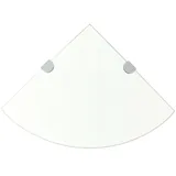 furnicato Wandregal Wand-Eckregal 25 x 25 cm in Transparent, 1-tlg., Belastbare Glasecke mit 15 kg Tragkraft für Bad, Küche und Wohnzimmer weiß 25 cm x 0.8 cm