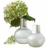 Loberon Vase 2er Set Nazira - weiß/silber