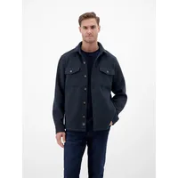 Lerros Langarmhemd "LERROS Urban-Style Hemdjacke in Wolloptik - Classic navy), - XXL