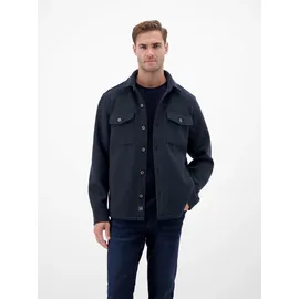 Lerros Langarmhemd "LERROS Urban-Style Hemdjacke in Wolloptik - Classic navy), - XXL