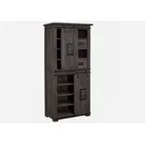 Massivmoebel24 Schrank Mango 80 x 175 x 45 cm Grau