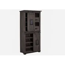 Massivmoebel24 Schrank Mango 80 x 175 x 45 cm Grau