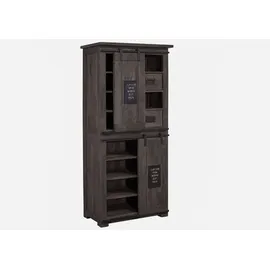 Massivmoebel24 Schrank Mango 80 x 175 x 45 cm Grau