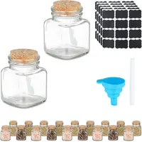 Relaxdays Gewürzgläser, 20er Set, Gewürzdosen Glas, 100 ml, inkl.